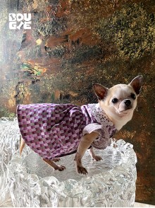 Premium Berry - Lilac Checkered Dress